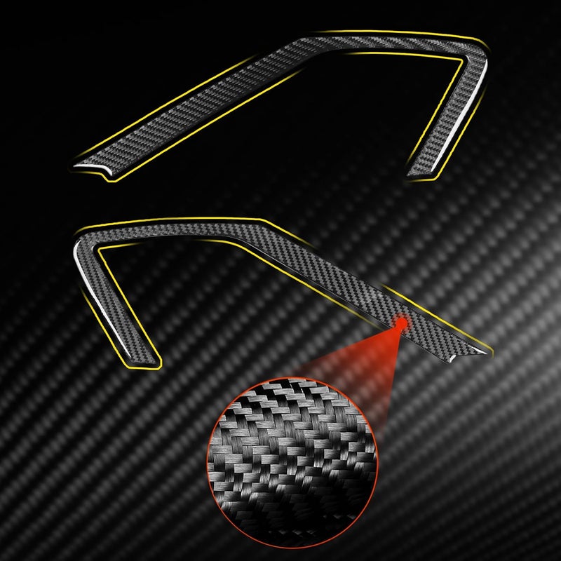 Edinstry 2pcs Soft Black Carbon Fiber Door Speaker Frame Trim Stickers for Corvette C8 2020-2024, Car au-dio Speaker Decoration, Interior Accessories - Image 2